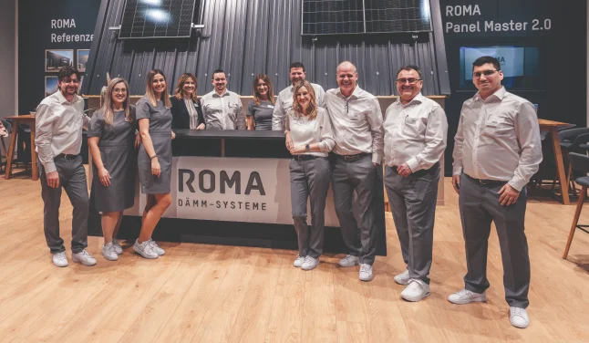 Das ROMA Team an einem Messestand
