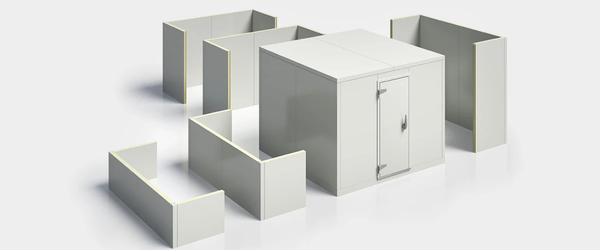 Kühlzelle mit passenden Wand-, Decken- und Bodenelementen
