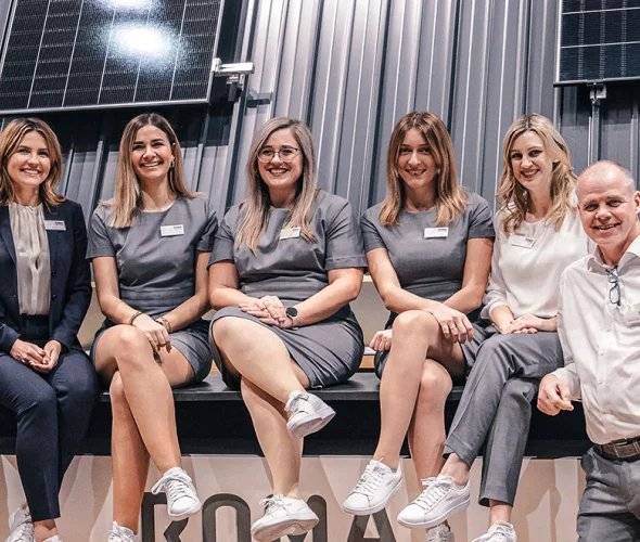 Das ROMA Team an einem Messestand